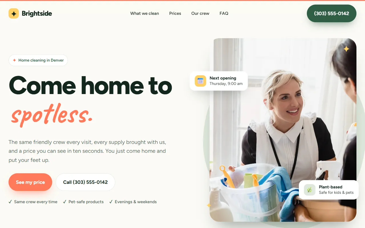 The modern SiteKeep website for the same cleaning company